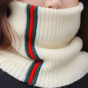 Cream Striped Infinity Scarf